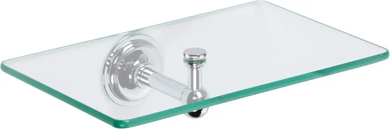 Ginger 2636/Pc London Terrace 9-Inch Glass Bathroom Shelf In Polished Chrome 1