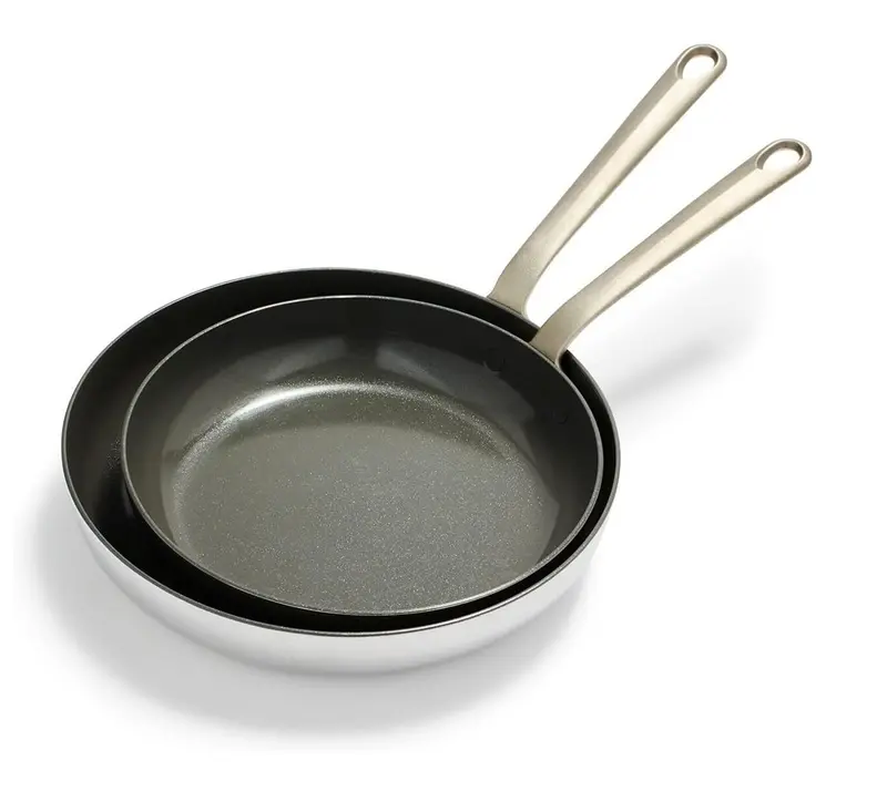 Greenpan Craft 9.5-Inch And 11-Inch Ceramic Non-Stick Frypan Set – Polished Silver 1