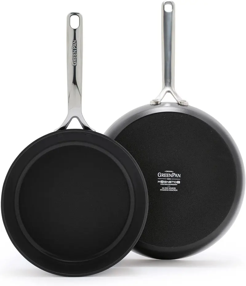 Greenpan Gp5 2-Piece Hard-Anodized Ceramic Frypan Set – 9.5-Inch And 11-Inch, Matte Black 1