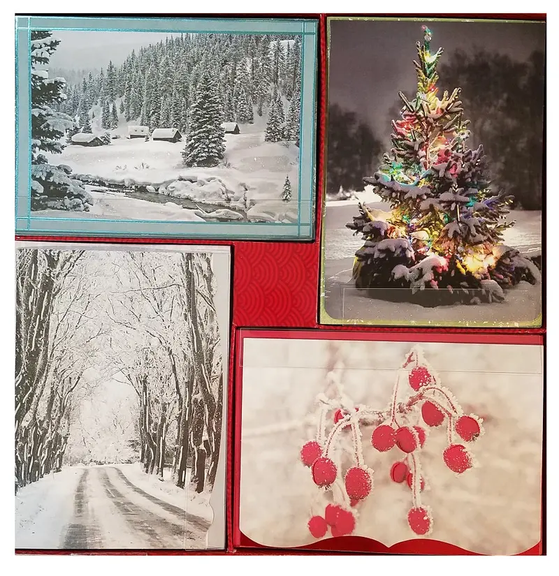 Hallmark Snowy Trees Holiday Card Set – 40 Cards With Matching Envelopes 1