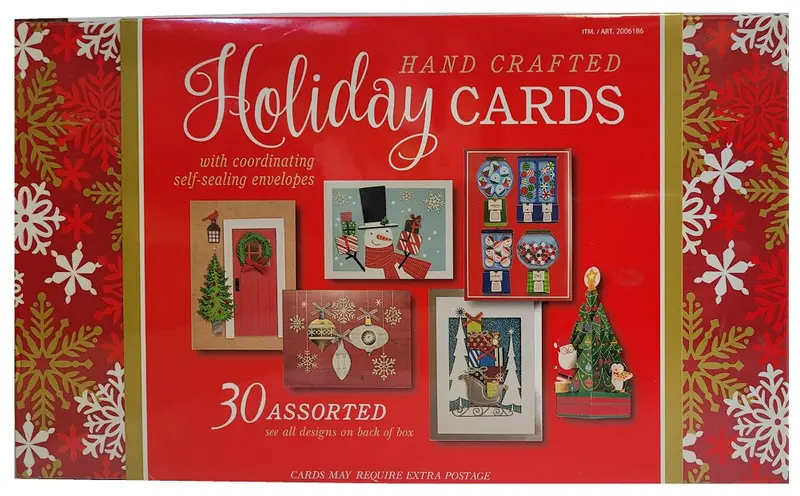 Handcrafted Holiday Greeting Card Assortment – 30 Unique Designs With Self-Sealing Envelopes 1