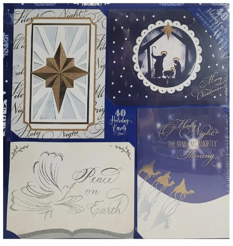Hartspring Lane Peace On Earth Holiday Card Set – 40 Cards With Self-Sealing Envelopes & Stickers 1