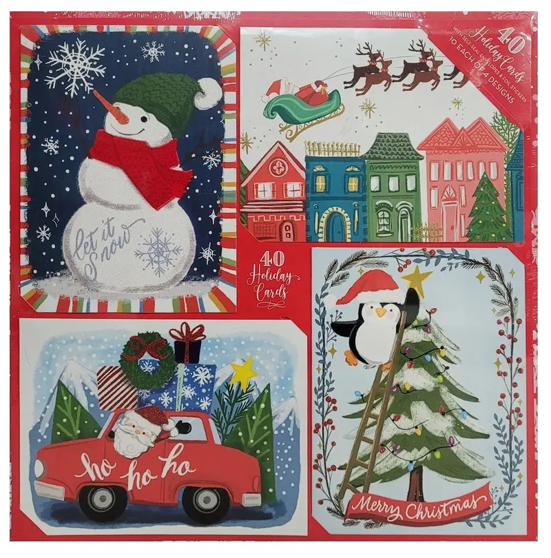 Hartspring Lane Traditional Character Holiday Cards – 40-Piece Set With Self-Sealing Envelopes 1