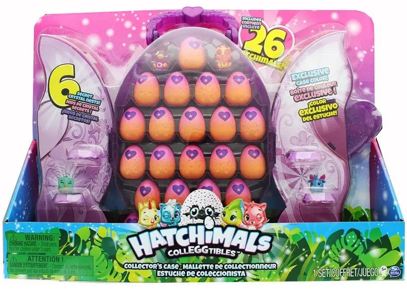 Hatchimals Collector Set – 26-Piece With Glittery Purple Display Case 1