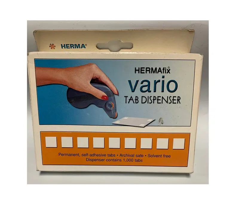 Hermafix Vario Tab Dispenser – 1000 Mounting Squares For Labeling & Organization 1