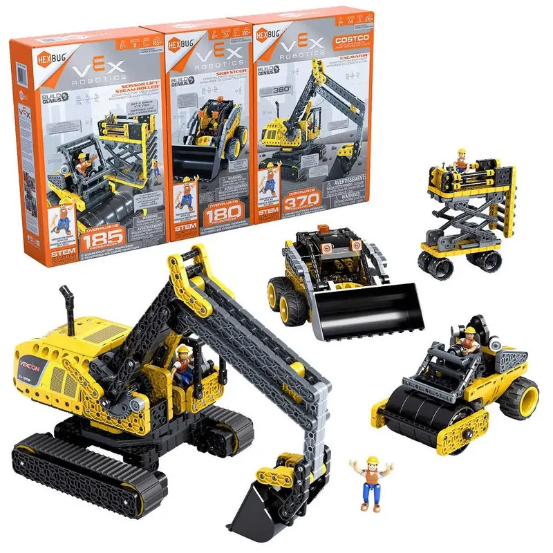 Hexbug Vex Robotics Yellow Construction Vehicles Bundle – 3-Piece Stem Kit Set 1