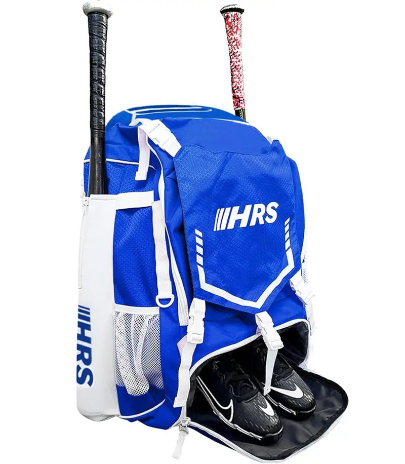 Hit Run Steal Royal Blue Bat Backpack Bag – Holds 4 Bats, Gloves, Helmet & Cleats 1