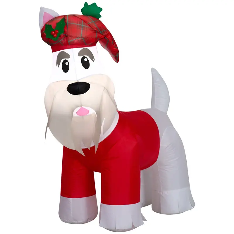 Holiday Living 3.5-Foot Lighted Plaid Scottie Dog Inflatable Christmas Decoration 1