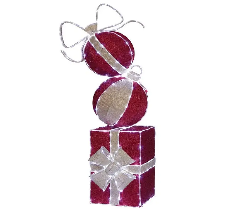 Holiday Living 6-Foot Stackable Ornament Gift Display With Soft White Led Lights 1
