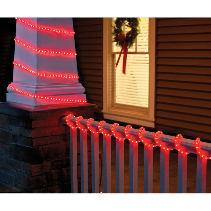 Holiday Time 18-Foot Crystalized Rope Light Strand – Festive Red Glow 1
