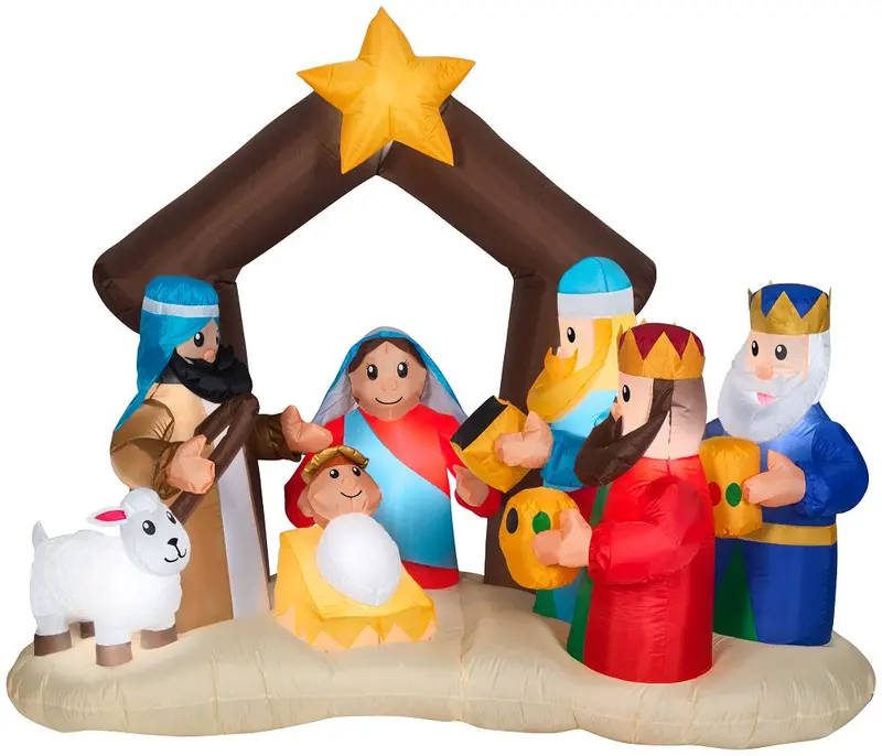 Holy Family Nativity Scene With Wise Men – Lighted Outdoor Display 1