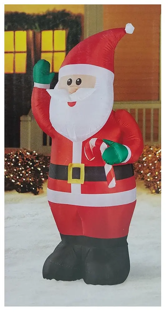 Home Accents Holiday 6.5-Foot Led Santa Airblown Inflatable With Candy Cane Accent 1