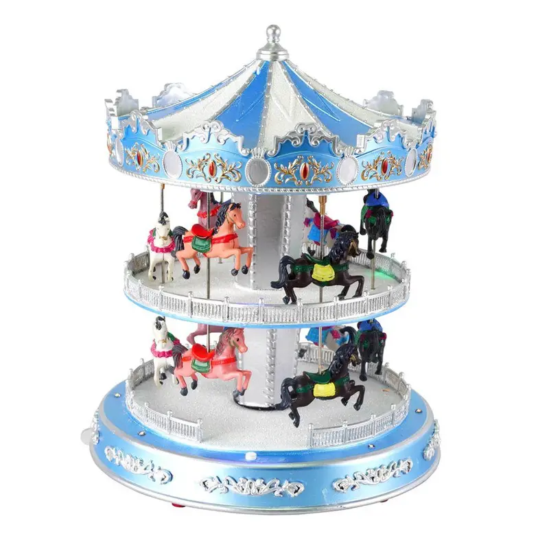 Home Accents Holiday Led Musical Carousel Light Display – 2-Tier Rotating Design With 8 Songs 1