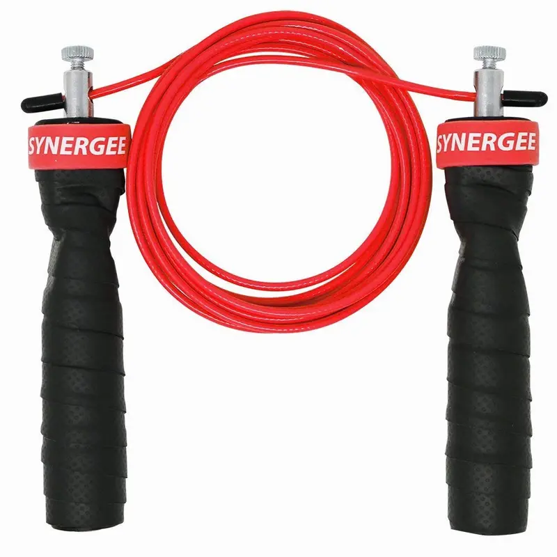 Iheart Synergee Adjustable Speed Jump Rope – Rouge Red, Dual 10-Ft Cables 1