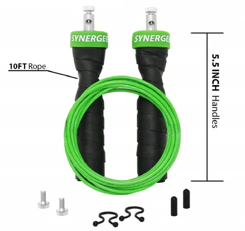 Iheart Synergee Speed Jump Rope – Dual Adjustable 10-Foot Cables, Electric Green 1