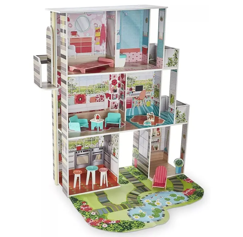Imaginarium 3-Level Wooden Garden Dollhouse With Elevator & Accessories 1