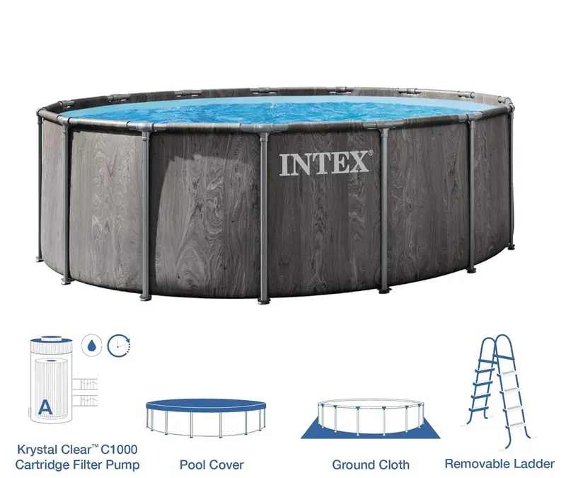 Intex 15 Ft X 48 In Greywood Prism Frame Above-Ground Pool Kit 1