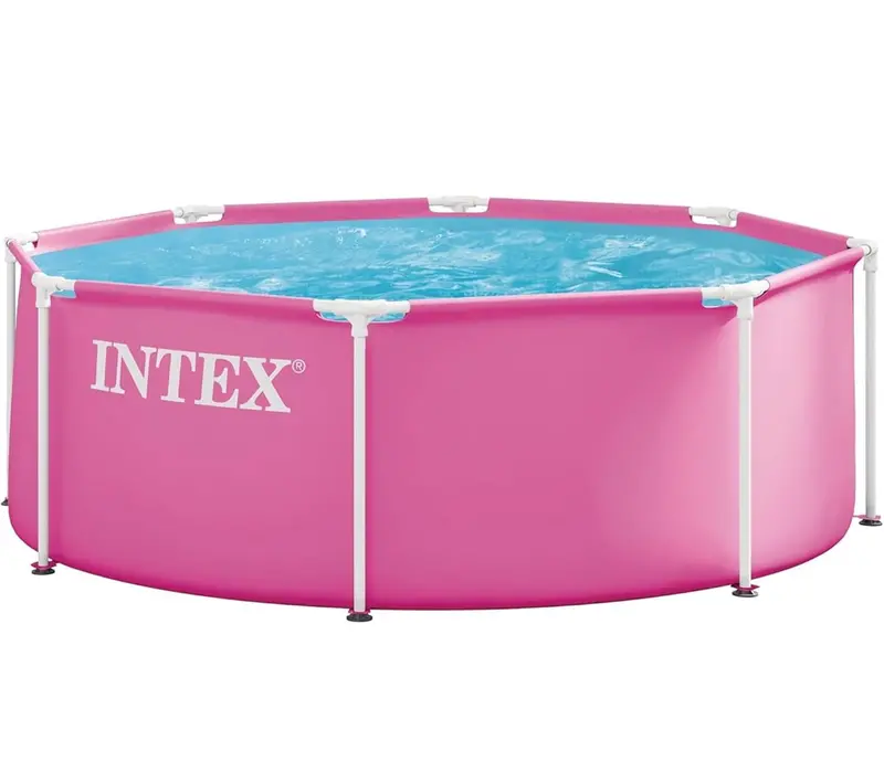 Intex 8' X 30" Pink Metal Frame Above-Ground Swimming Pool 1