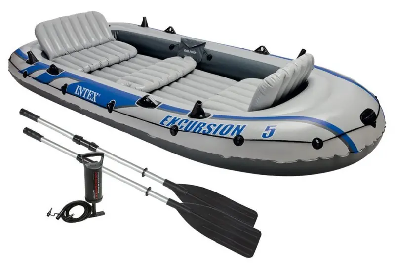 Intex Excursion 5 Inflatable Boat Set – Updated Model 1
