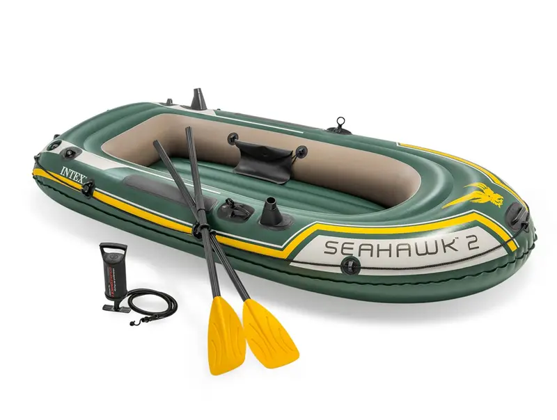 Intex Seahawk 2-Person Inflatable Boat With Oars And Electric Air Pump 1