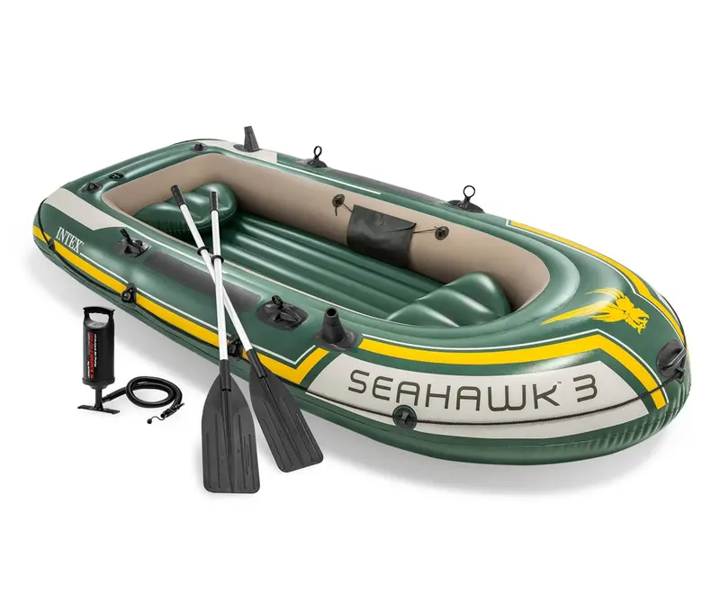 Intex Seahawk 3-Person Inflatable Boat Set With Oars And Air Pump 1