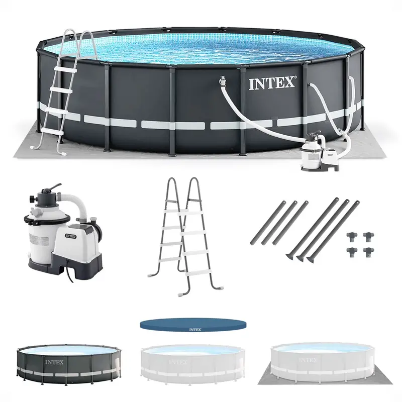 Intex Ultra Xtr 14-Foot By 48-Inch Round Above-Ground Swimming Pool Kit With Sand Filter Pump 1