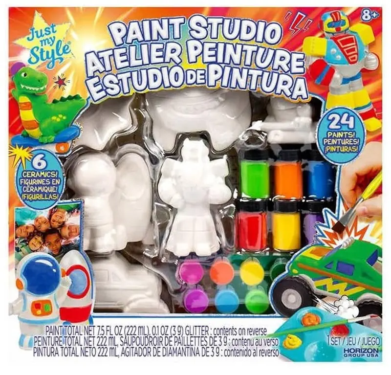 Just My Style Paint-Your-Own Action Squad – 6 Ceramic Figurines + 24 Acrylic Paints 1