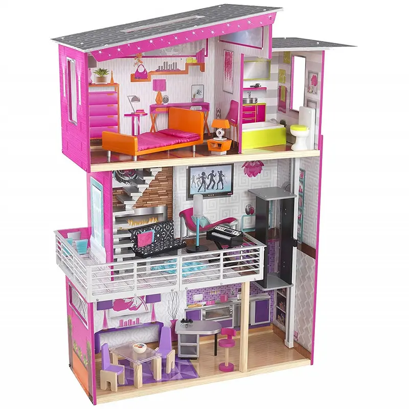 Kidkraft Luxury Wooden Dollhouse With Multiple Rooms And Accessories 1