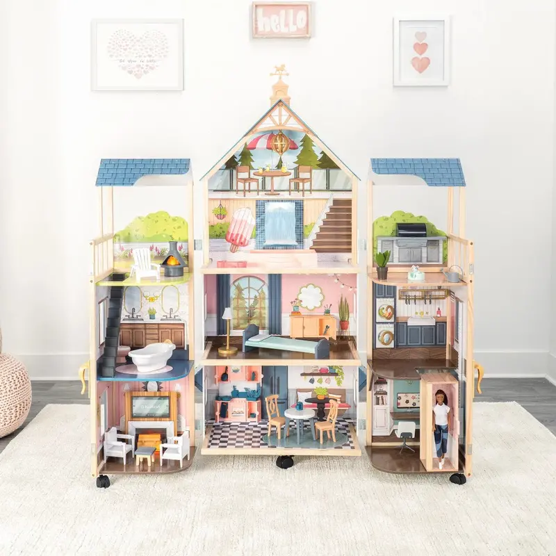 Kidkraft Secret Reveal Wooden Mansion Playset – Over 47 Pieces, Hidden Features & Decorative Details 1