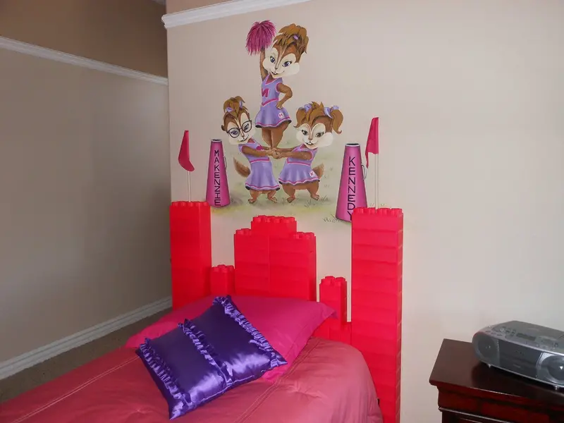 Kids Adventure Jumbo Block Twin Headboard Set – Pink 96-Piece Furniture Collection 1