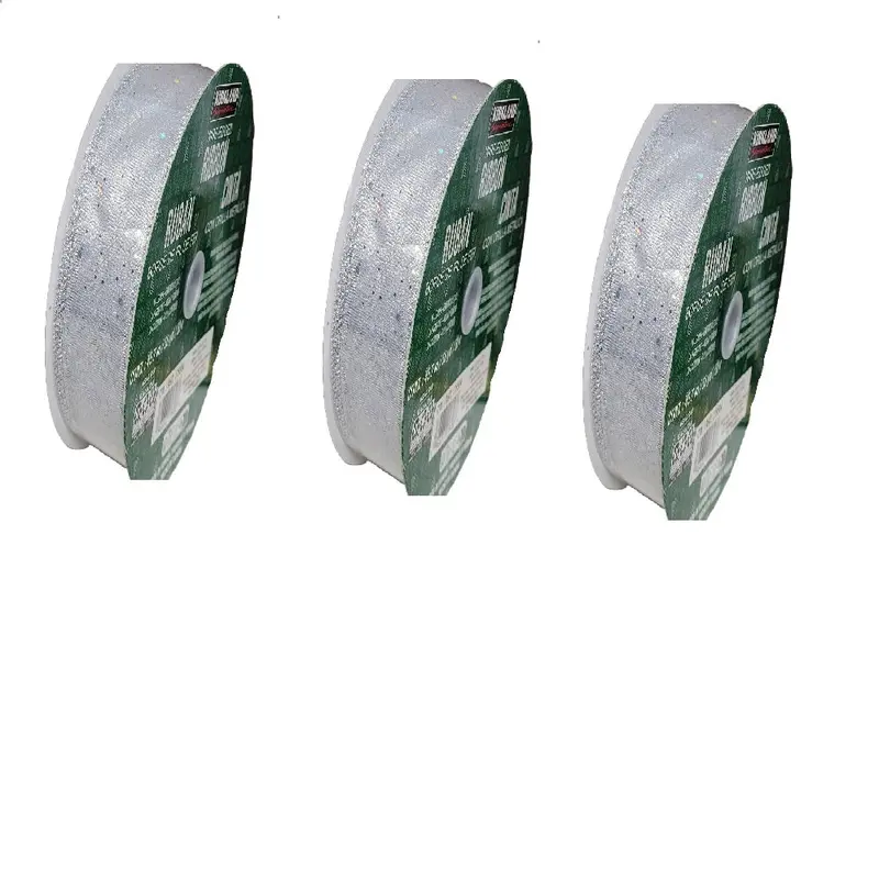 Kirkland Signature 3-Pack Silver Sheer Wired Ribbon – 50 Yards Each, 1.5 Inches Wide 1