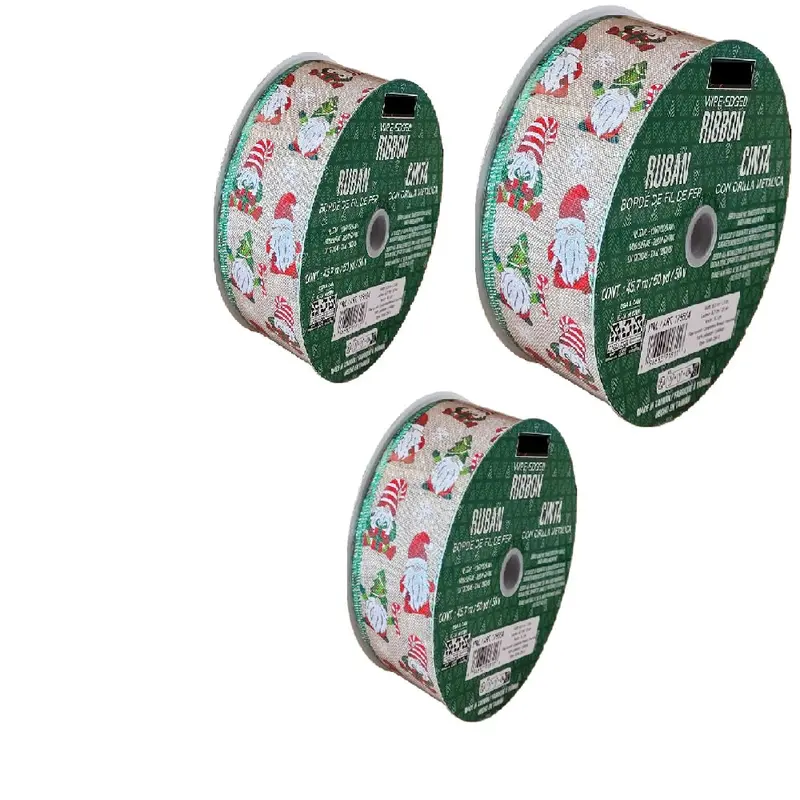 Kirkland Signature Gnome Burlap Ribbon – 3-Pack, 50 Yards × 2.5 Inches 1