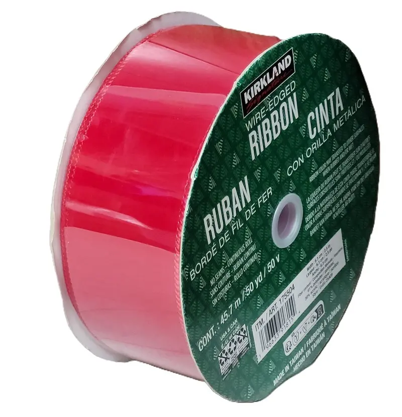 Kirkland Solid Red Velvet Ribbon – Premium Wire-Edged Holiday Trim – 50 Yd × 2.5 In 1