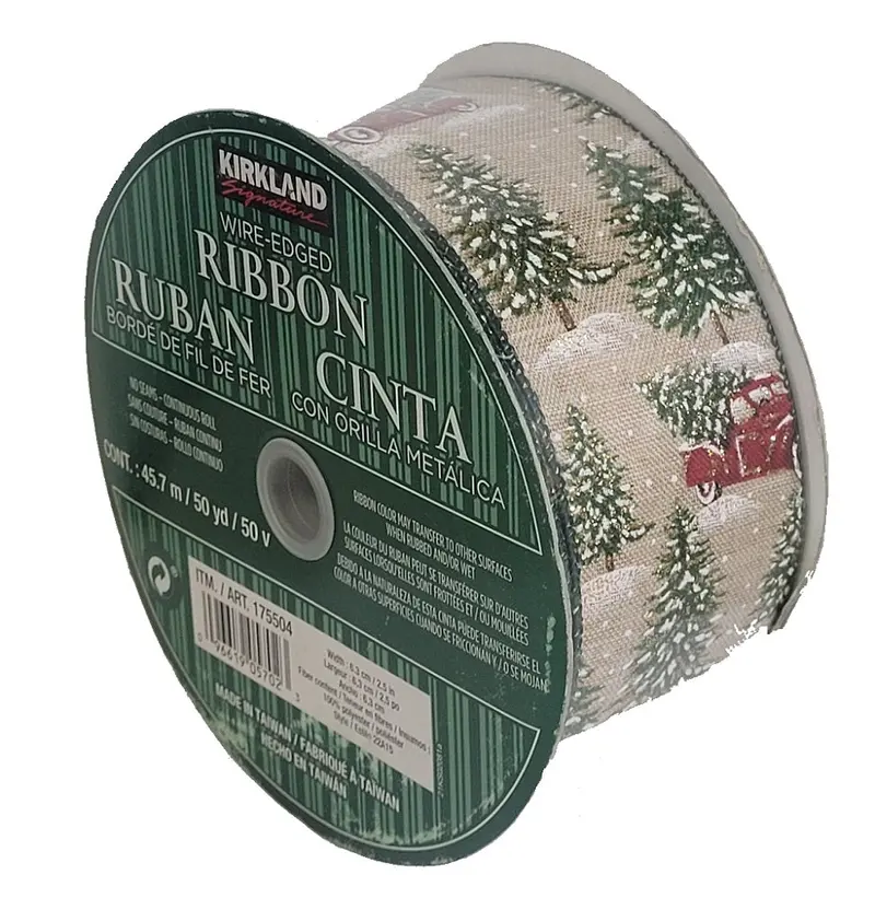 Kirkland Vintage Truck Metallic Holiday Ribbon – 2.5" X 50 Yds 1
