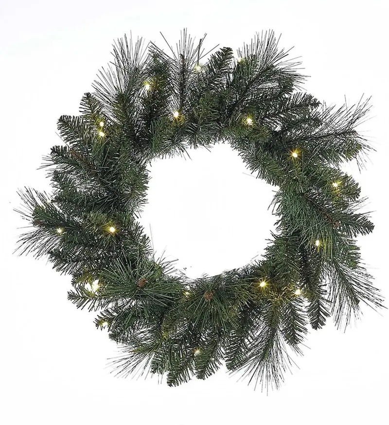 Kurt Adler Battery-Powered 18-Inch Green Led Wreath (20 Lights, Model H4097) 1