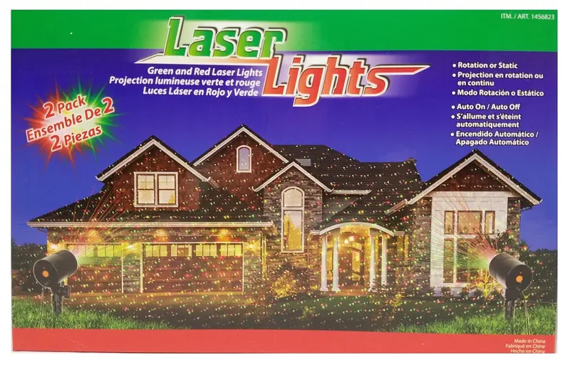 Laser Lights Dual-Color Green & Red Laser Beam Set – 2-Pack Party/Event Lighting 1