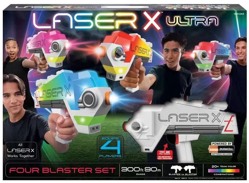Laserx Ultra 4-Player Infrared Battle Set – Blasters With 300-Foot Range 1