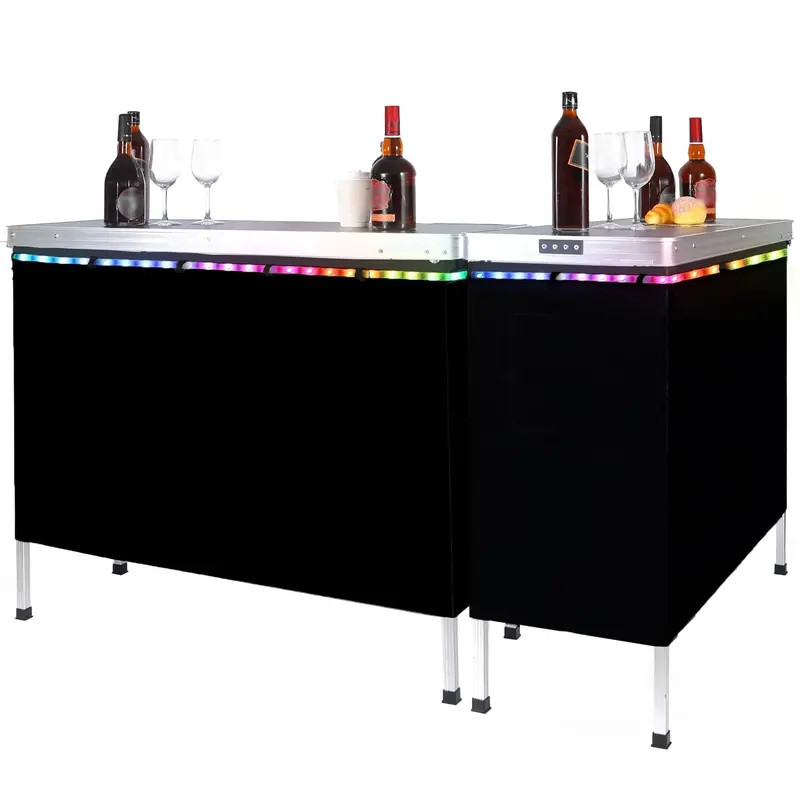Led-Illuminated Foldable Pop-Up Bar Table For Outdoor Use 1