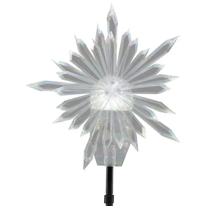 Led Lightshow Kaleidoscope Tree Topper – Rotating Projection Effect In White 1