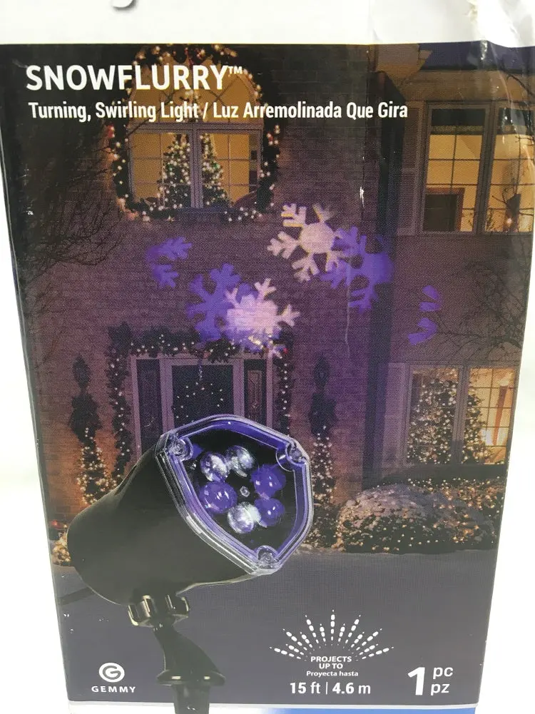 Led Lightshow Snowflurry Projection Spotlight – Animated Winter-Themed Outdoor Lighting 1