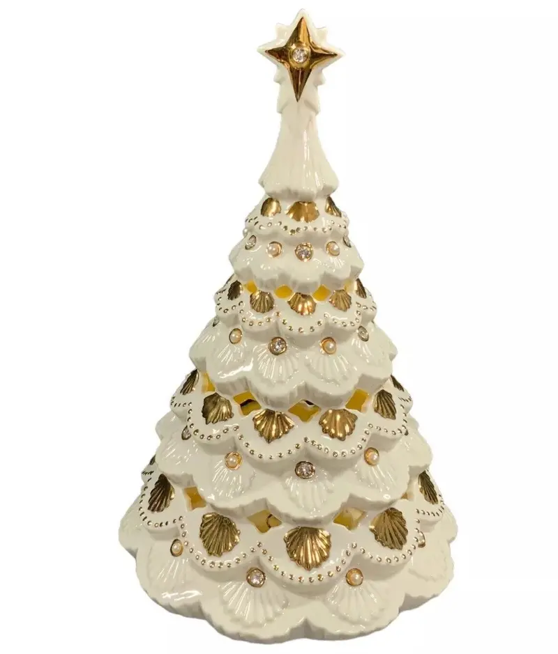 Lenox Florentine & Pearl Battery-Powered Lit Figurine – 10-Inch Tree Sculpture 1