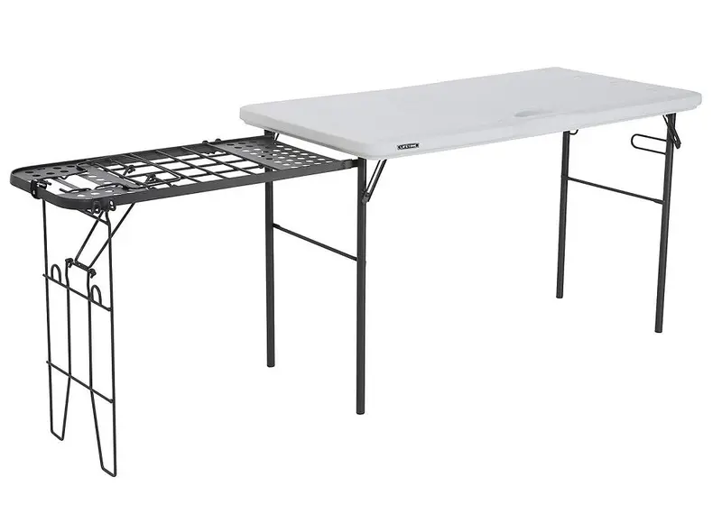 Lifetime 4-Foot Heavy-Duty Tailgate Table With Integrated Grill Rack 1