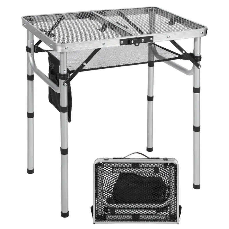 Lightweight Adjustable Aluminum Mesh Camp Table 1