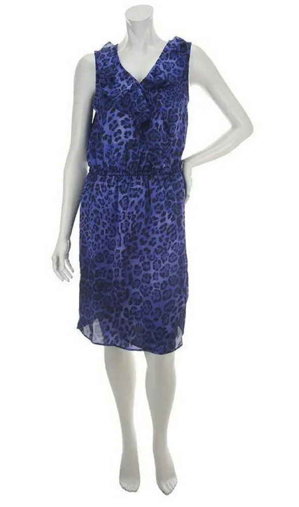 Lisa Rinna Leopard-Print Faux Purple Wrap Dress – Medium 1