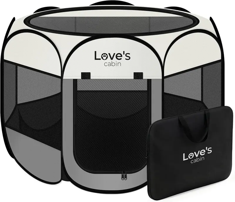 Love'S Cabin Large Grey Tent-Style Dog Crate – Spacious Puppy Or Adult Dog Play Area 1
