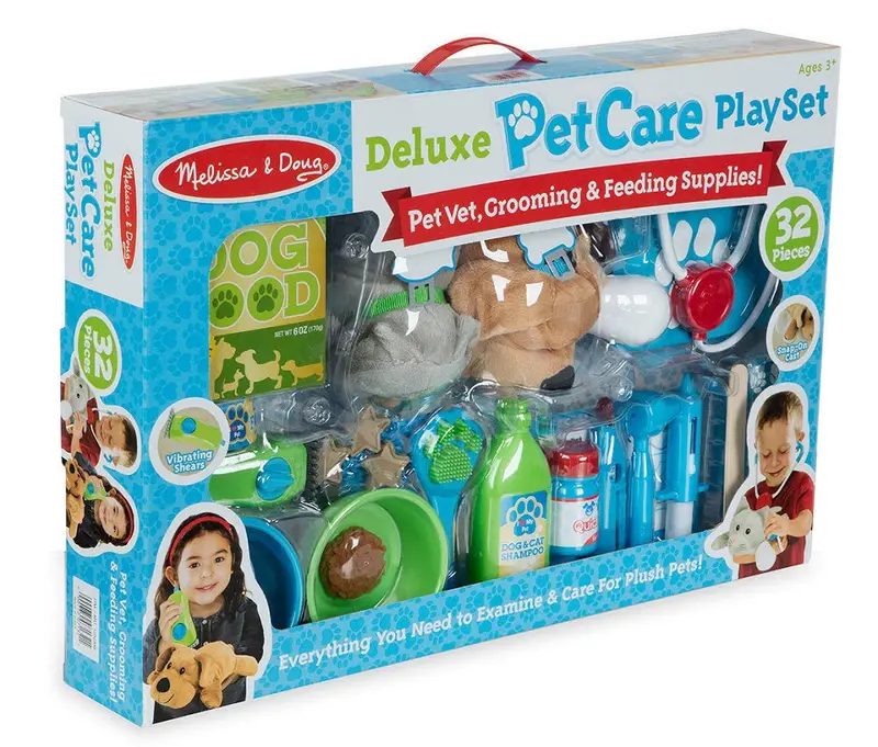 Melissa & Doug Deluxe Pet Care Playset — 32-Piece Interactive Animal Care Toy Collection 1