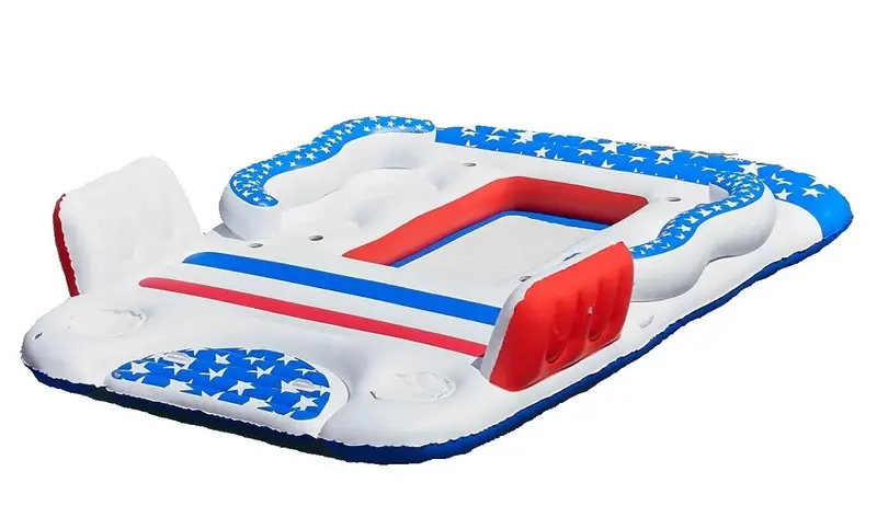Member’S Mark 6-Person Inflatable Paradise Island Float – Americana Pattern (166" X 119" X 30") 1