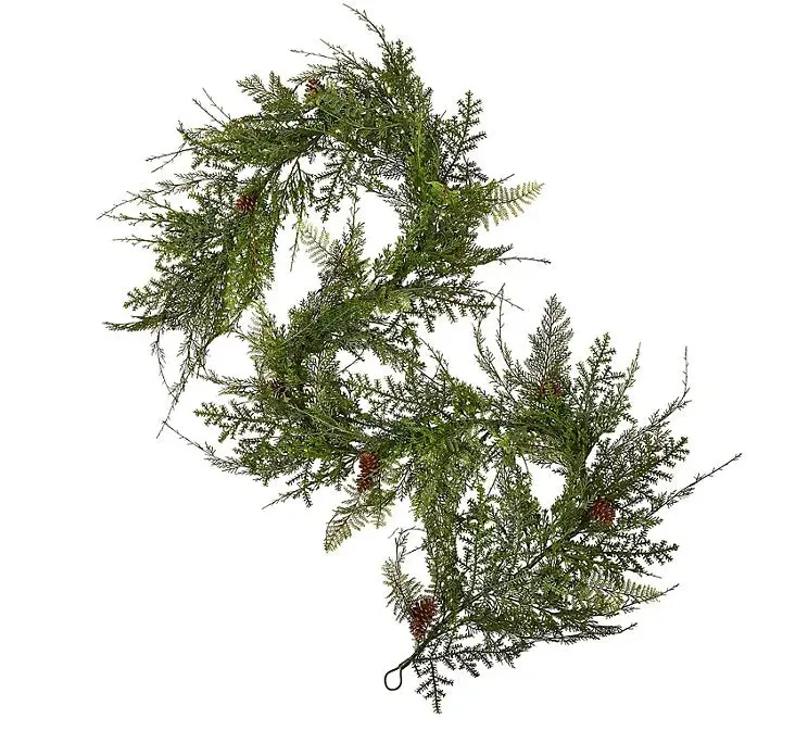 Member'S Mark 9-Foot Unlit Cypress And Pinecone Holiday Garland 1
