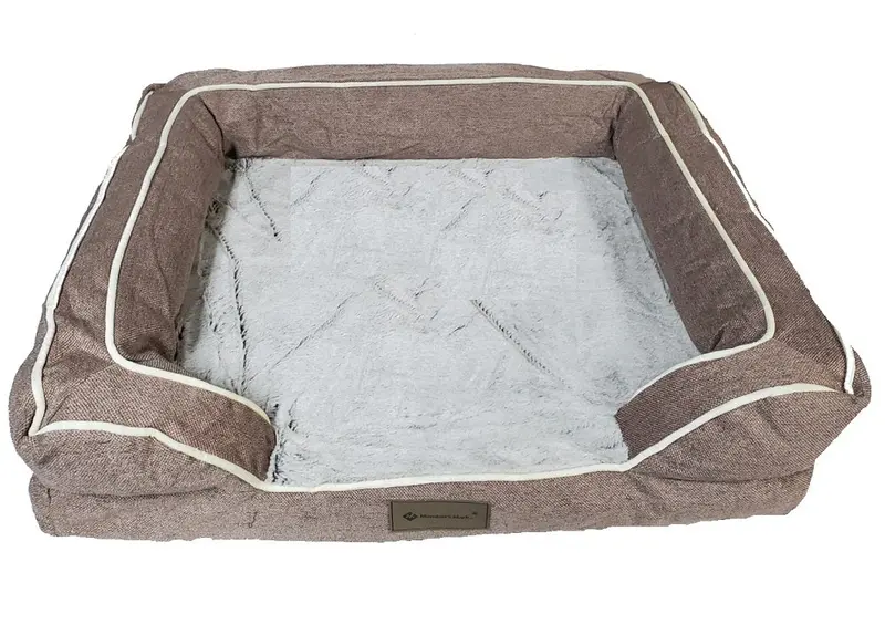 Member'S Mark Brown Sofa-Style Pet Bed – 34.5" X 26.5" X 9" 1
