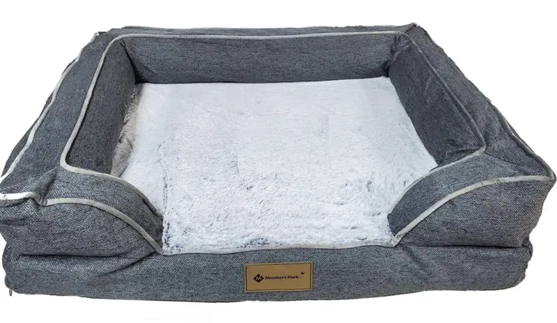 Member'S Mark Grey Sofa-Style Pet Bed – 34.5" X 26.5" X 9" 1